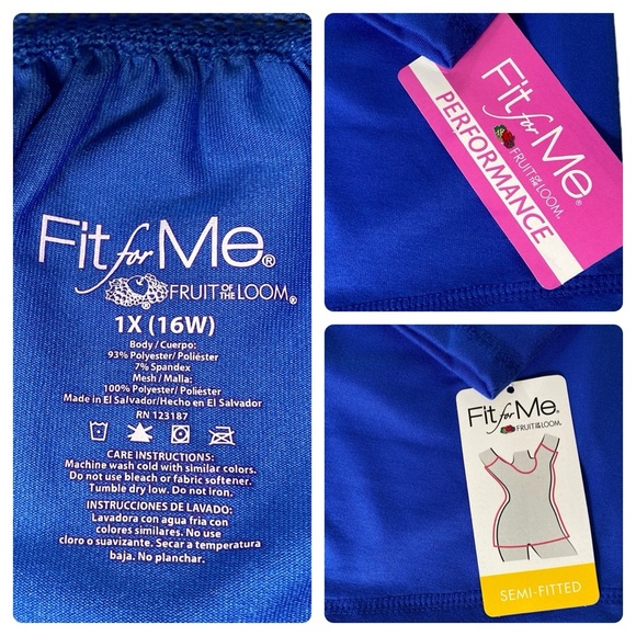 FRUIT OF THE LOOM ACTIVE MESH SEMI-FITTED ZIP RUNNING TOP NWT - 1X - Picture 7 of 13